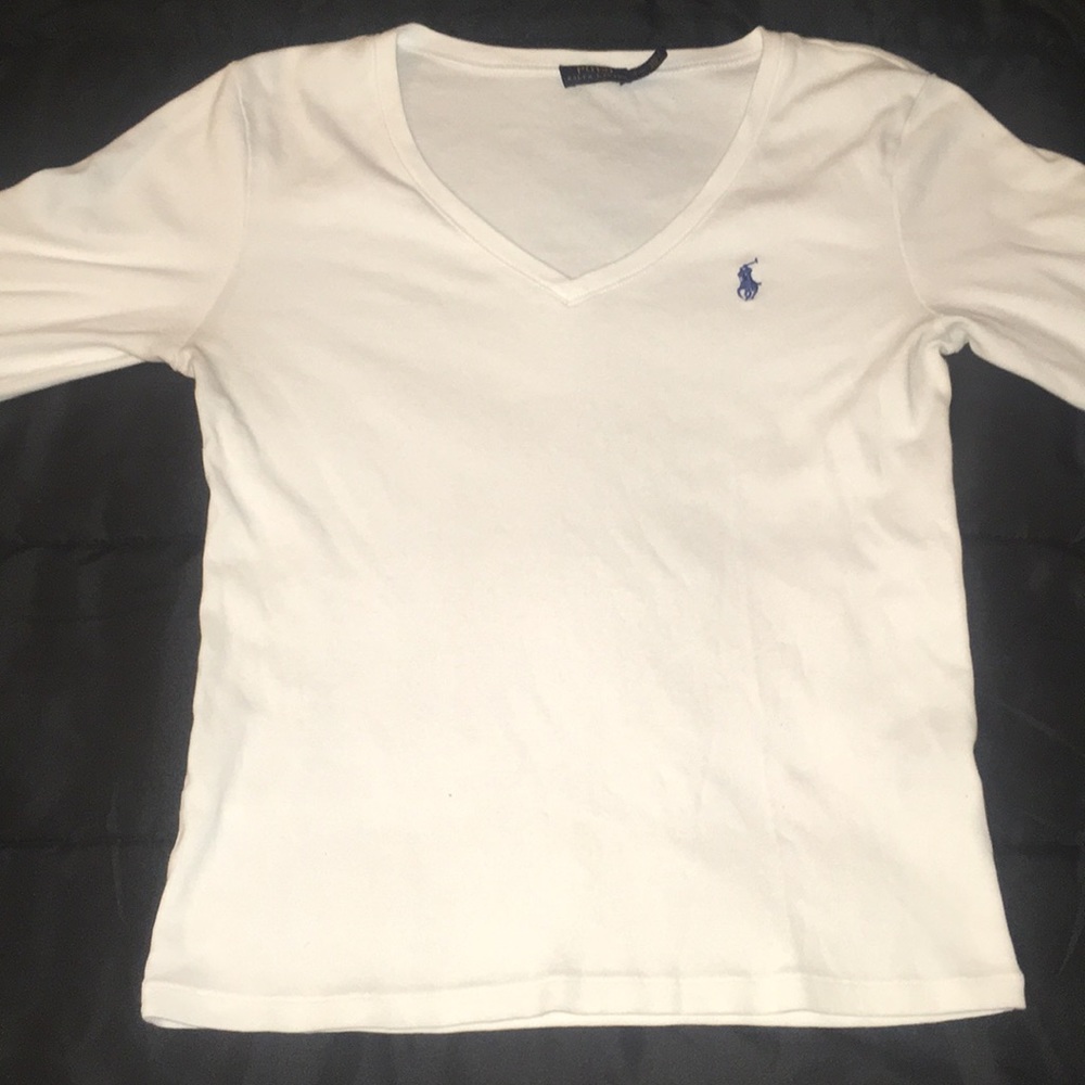 Polo long sleeve white shirt